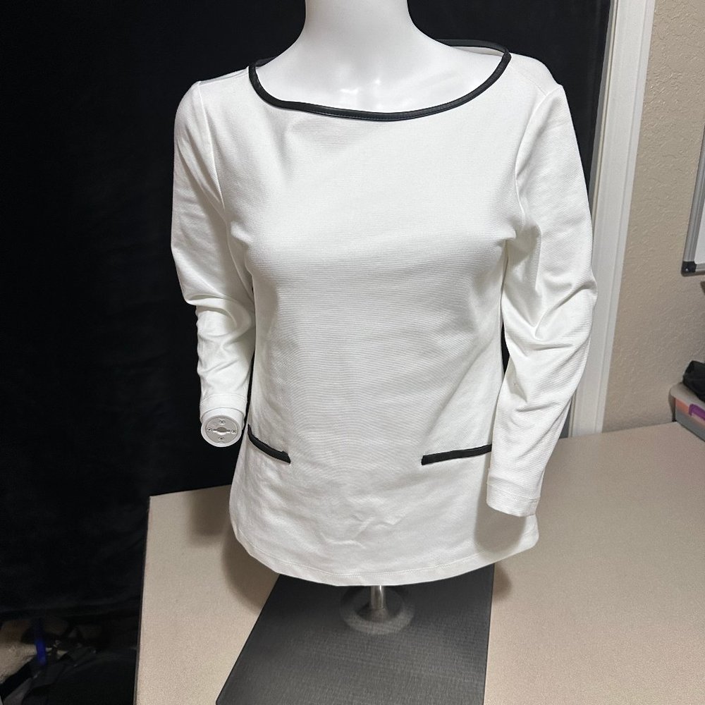 Vintage RW & Co Long Sleeve White Top Size Small